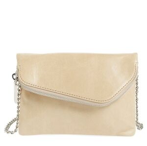 🆕HOBO 'Daria' Cream Leather Chain Crossbody Bag Convertible 3-in-1 Clutch Bag